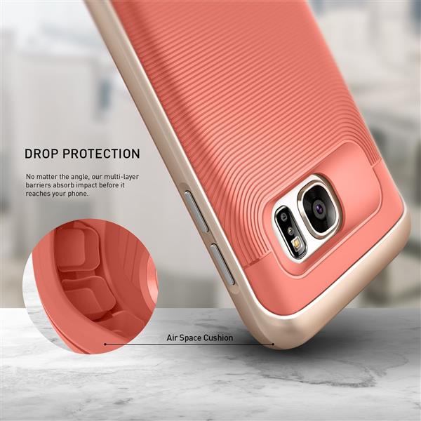 Grote foto caseology wavelength series shock proof grip cover samsung s7 case coral pink s7 screen protecto telecommunicatie mobieltjes