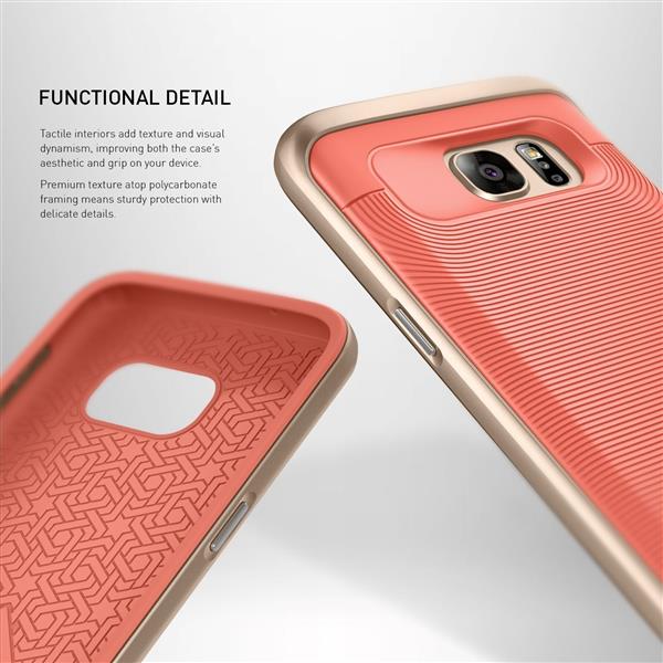 Grote foto caseology wavelength series shock proof grip cover samsung s7 case coral pink s7 screen protecto telecommunicatie mobieltjes