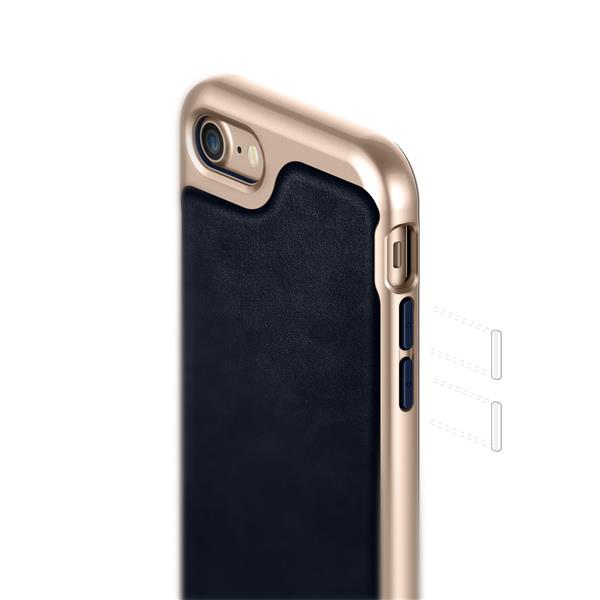 Grote foto caseology envoy series iphone 8 7 carbon fiber black gold iphone screenprotector hd telecommunicatie mobieltjes