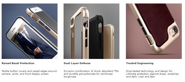 Grote foto caseology envoy series iphone 8 7 carbon fiber black gold iphone screenprotector hd telecommunicatie mobieltjes