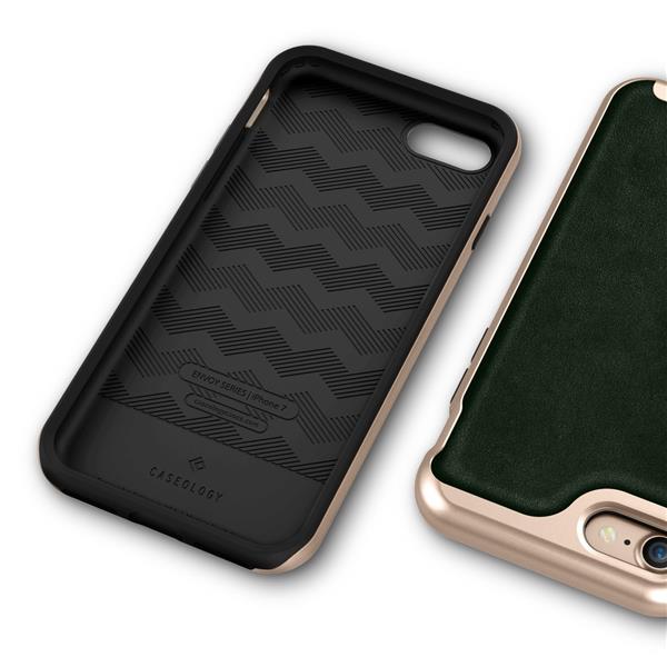 Grote foto caseology envoy series iphone 8 7 leather green iphone screenprotector hd telecommunicatie mobieltjes