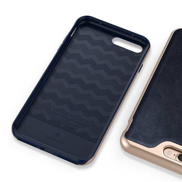 Grote foto caseology envoy series iphone 8 7 plus leather navy blue iphone screenprotector hd telecommunicatie mobieltjes