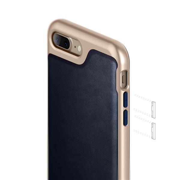 Grote foto caseology envoy series iphone 8 7 plus leather navy blue iphone screenprotector hd telecommunicatie mobieltjes