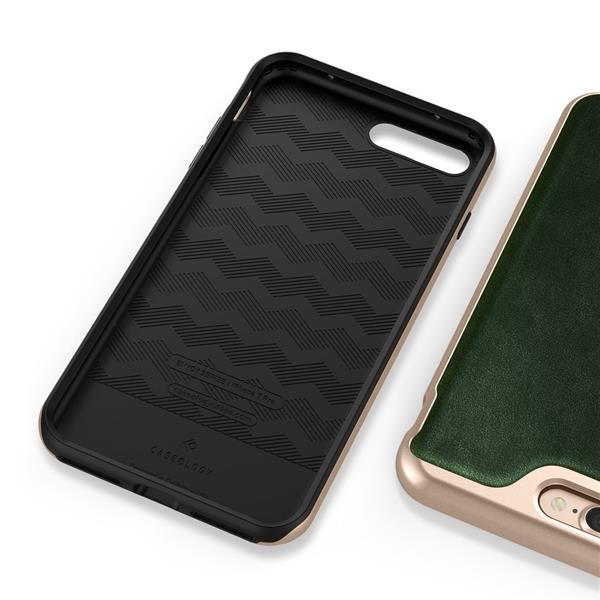 Grote foto caseology envoy series iphone 8 7 plus leather green iphone screenprotector hd telecommunicatie mobieltjes