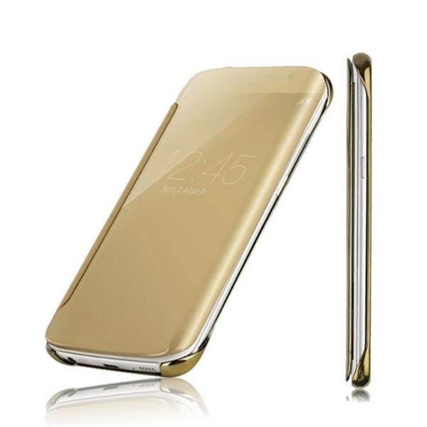 Grote foto samsung s7 drphone smart sleep clear view flip mirror cover goud telecommunicatie mobieltjes