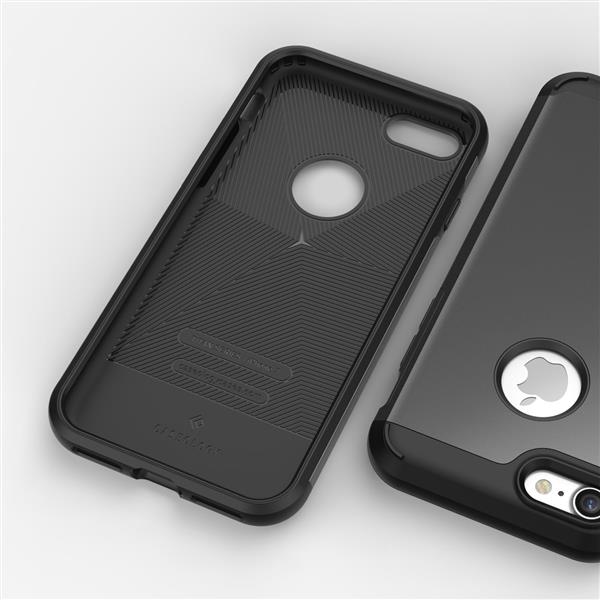 Grote foto caseology titan series shock proof grip case iphone 8 7 black screenprotector telecommunicatie mobieltjes