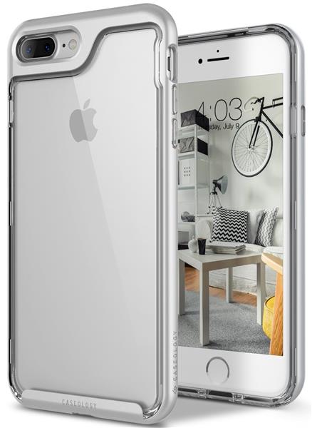 Grote foto caseology skyfall series shock proof grip case iphone 8 7 plus silver screenprotector telecommunicatie mobieltjes