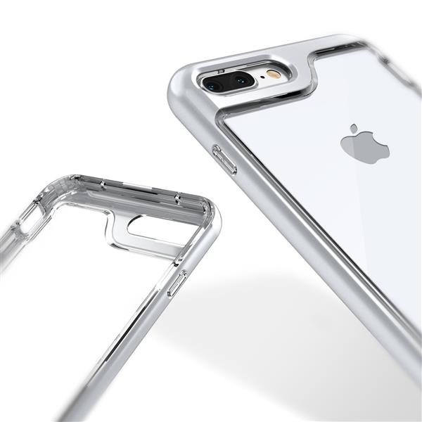 Grote foto caseology skyfall series shock proof grip case iphone 8 7 plus silver screenprotector telecommunicatie mobieltjes