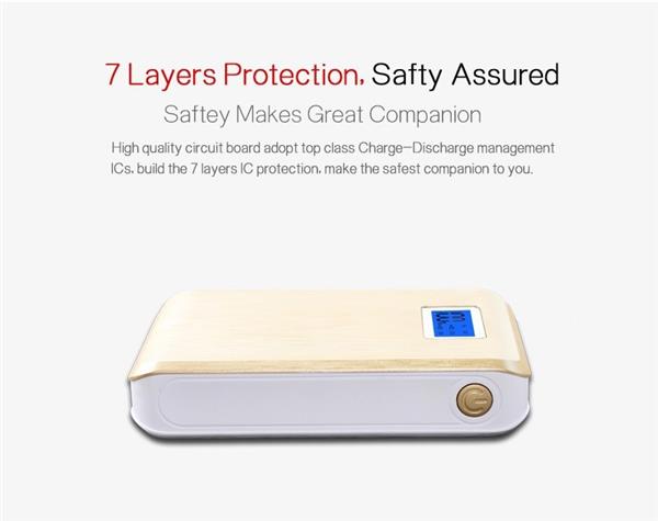 Grote foto 100 10400 mah powerbank met led indicatie led lamp luxurious goud telecommunicatie opladers en autoladers