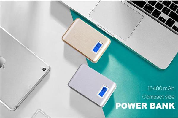 Grote foto 100 10400 mah powerbank met led indicatie led lamp luxurious goud telecommunicatie opladers en autoladers