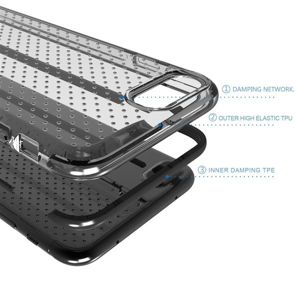 Grote foto iphone 7 x level anticollision series tpu hoesje air cushion techonology case zwart telecommunicatie mobieltjes