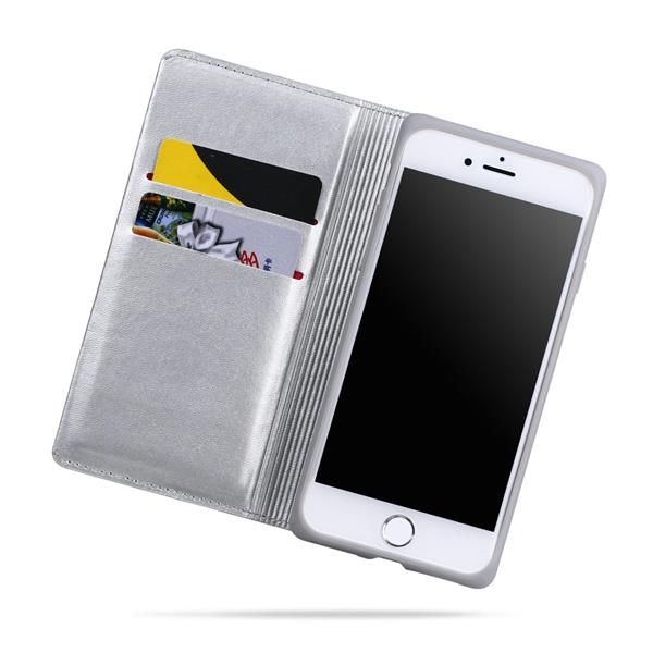 Grote foto iphone 7 plus x level wallet serie 2 carbon style portemonnee case zilver telecommunicatie mobieltjes