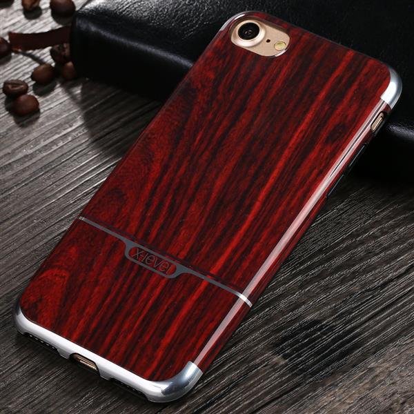 Grote foto iphone 7 x level natureliving luxe houtenstyle tpu case winered telecommunicatie mobieltjes