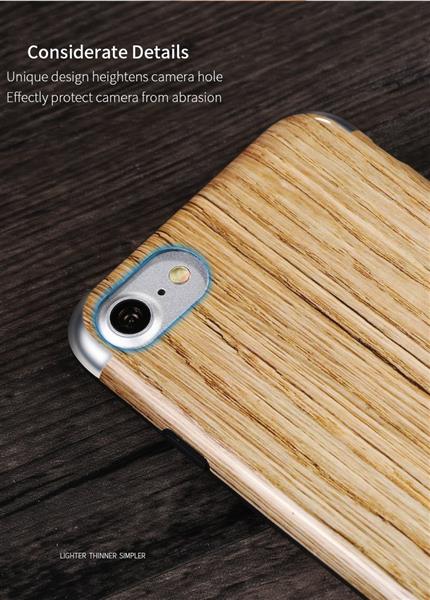 Grote foto iphone 7 x level natureliving luxe houtenstyle tpu case donkerbruin telecommunicatie mobieltjes