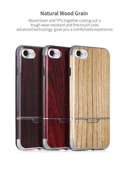 Grote foto iphone 7 x level natureliving luxe houtenstyle tpu case donkerbruin telecommunicatie mobieltjes