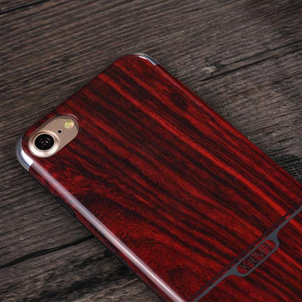 Grote foto iphone 7 plus x level natureliving luxe houtenstyle tpu case winered telecommunicatie mobieltjes