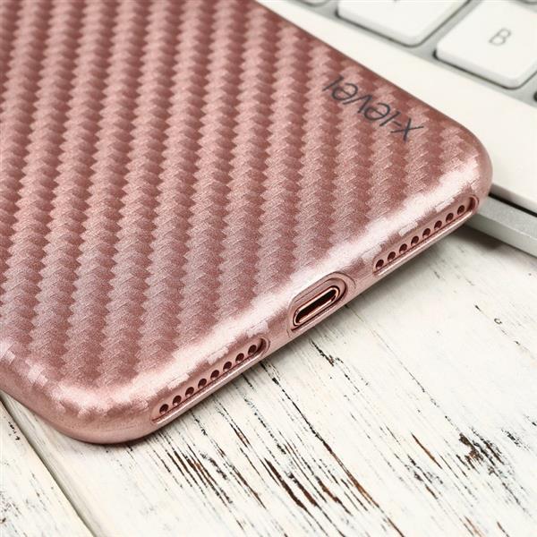 Grote foto iphone 7 plus x level 0.8mm carbon fiber textuur tpu soft case rosegold telecommunicatie mobieltjes