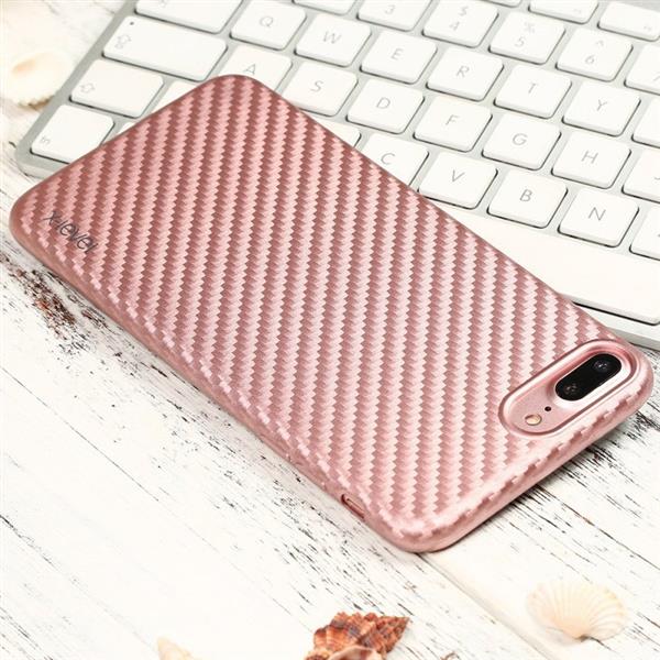 Grote foto iphone 7 plus x level 0.8mm carbon fiber textuur tpu soft case rosegold telecommunicatie mobieltjes