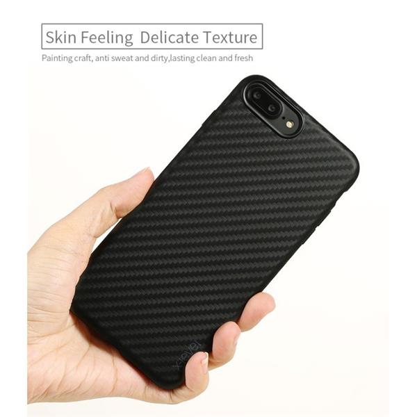 Grote foto iphone 7 plus x level 0.8mm carbon fiber textuur tpu soft case goud telecommunicatie mobieltjes