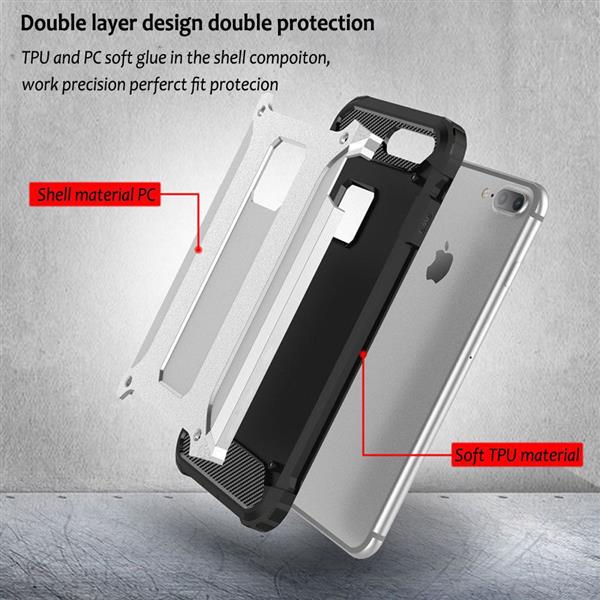 Grote foto iphone 7 plus slim armor hybrid tpu case zilver telecommunicatie mobieltjes