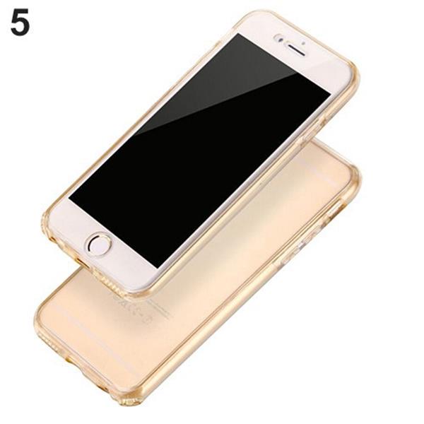 Grote foto iphone 6s plus 6 plus dual tpu case 360 graden cover 2 in 1 transparant goud telecommunicatie mobieltjes