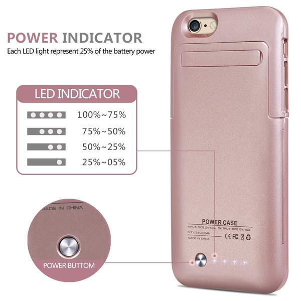 Grote foto iphone 6s 6 externe batterij accucase pack power bank 3500 mah rosegold telecommunicatie mobieltjes