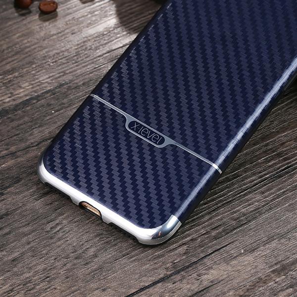 Grote foto iphone 7 plus x level goodcyl carbon fiber textuur soft tpu case blauw telecommunicatie mobieltjes