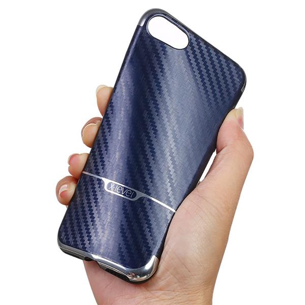 Grote foto iphone 7 plus x level goodcyl carbon fiber textuur soft tpu case blauw telecommunicatie mobieltjes