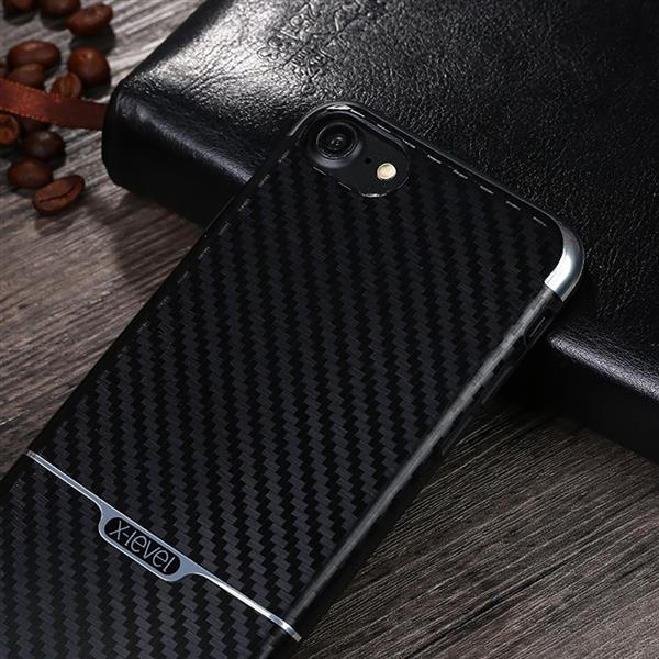 Grote foto iphone 7 plus x level goodcyl carbon fiber textuur soft tpu case zwart telecommunicatie mobieltjes