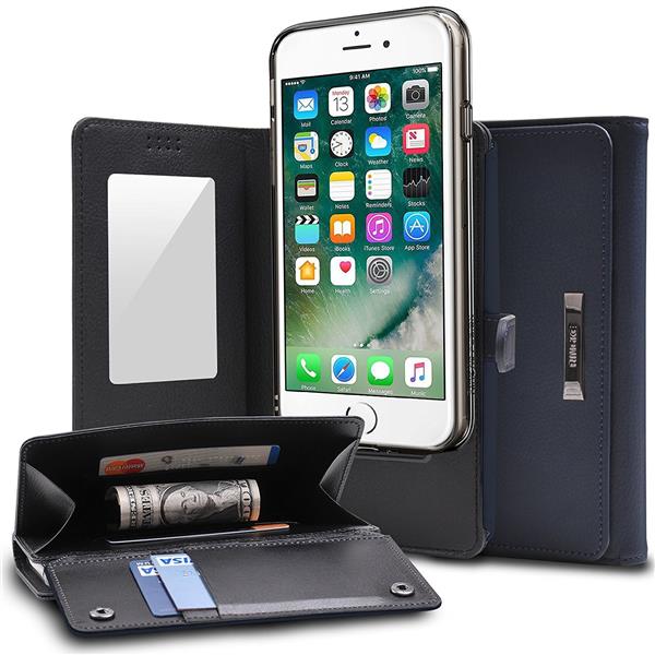 Grote foto rearth wallet portemonnee case ringke iphone 7 navy blue telecommunicatie mobieltjes