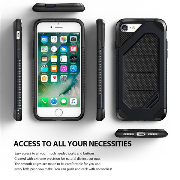 Grote foto iphone 7 rearth ringke max defender case slate metal ringke max hd screenprotector telecommunicatie mobieltjes