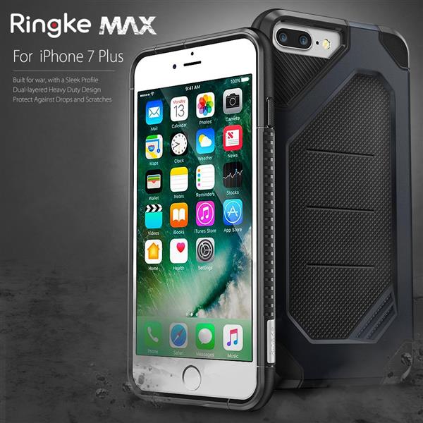 Grote foto iphone 7 plus rearth ringke max defender case slate ringke max hd screenprotector telecommunicatie mobieltjes