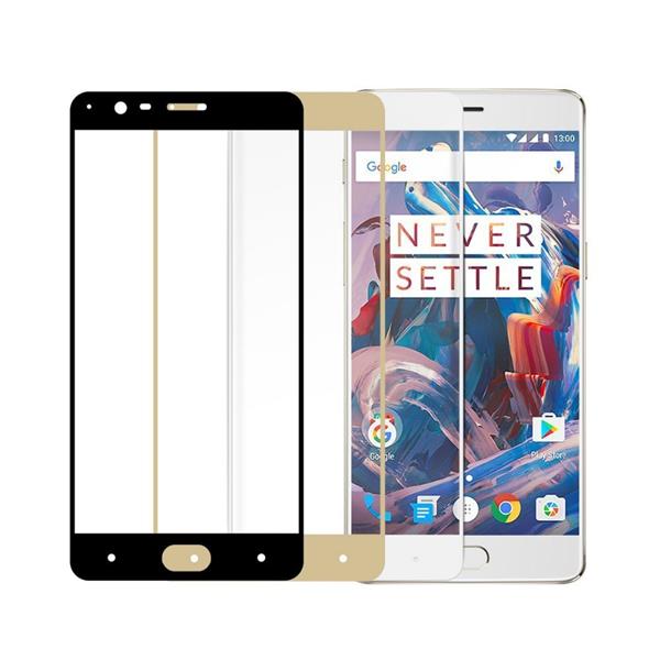 Grote foto professionele oneplus 3 tempered glass 3d design full screen coverage goud telecommunicatie mobieltjes