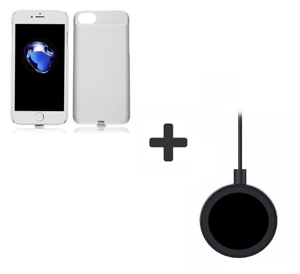 Grote foto iphone 7 plus 3 in 1 set draadloos opladen wireless premium transparante receiver case wit qi opla telecommunicatie opladers en autoladers
