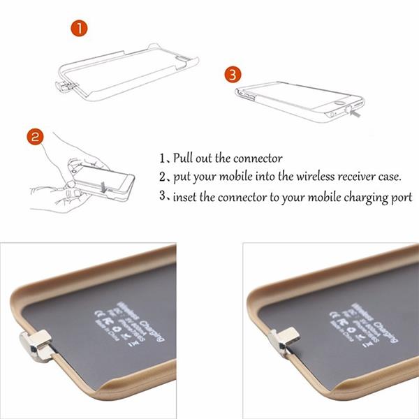 Grote foto iphone 7 plus 3 in 1 set draadloos opladen wireless premium transparante receiver case wit dual qi telecommunicatie opladers en autoladers