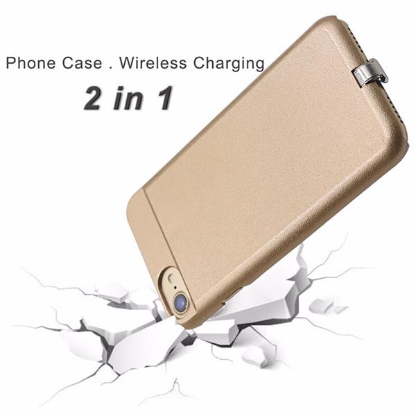 Grote foto iphone 7 plus 3 in 1 set draadloos opladen wireless premium transparante receiver case gold fury q telecommunicatie opladers en autoladers
