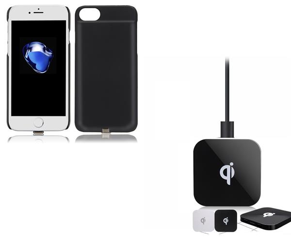 Grote foto iphone 8 7 3 in 1 set draadloos opladen wireless premium transparante receiver case night shad telecommunicatie opladers en autoladers