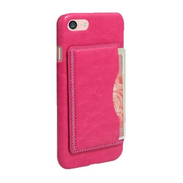 Grote foto iphone 7 premium kaart case pu leder magenta telecommunicatie mobieltjes