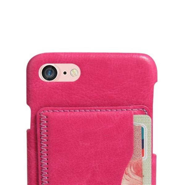 Grote foto iphone 7 premium kaart case pu leder magenta telecommunicatie mobieltjes