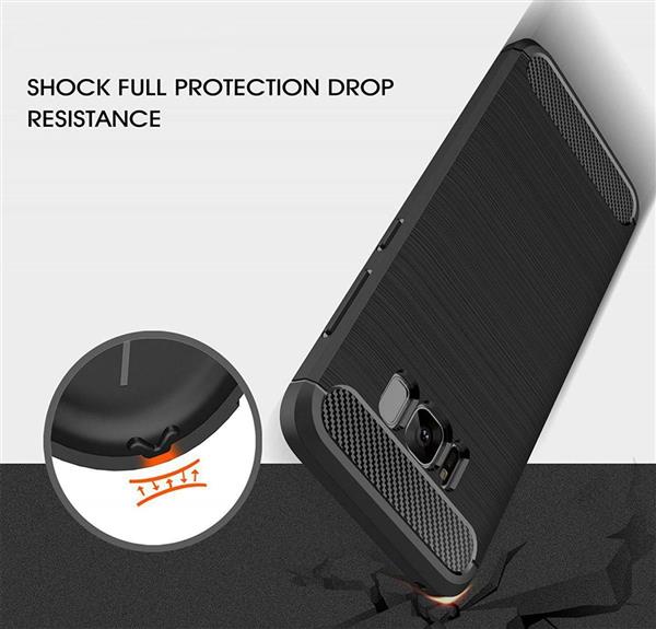 Grote foto samsung galaxy s8 plus carbon fiber style case zwart telecommunicatie mobieltjes