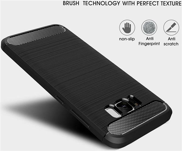 Grote foto samsung galaxy s8 plus carbon fiber style case zwart telecommunicatie mobieltjes