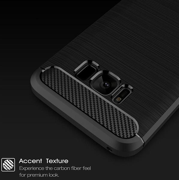 Grote foto samsung galaxy s8 carbon fiber style case zwart telecommunicatie mobieltjes