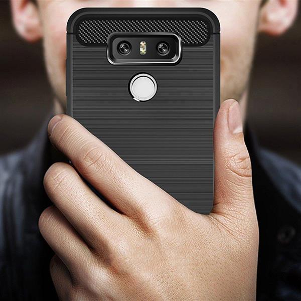 Grote foto lg g6 carbon fiber style tpu case zwart telecommunicatie mobieltjes