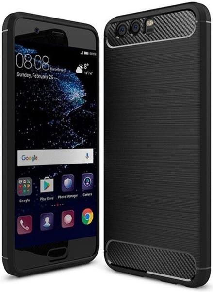 Grote foto huawei p10 carbon fiber style tpu case zwart telecommunicatie mobieltjes