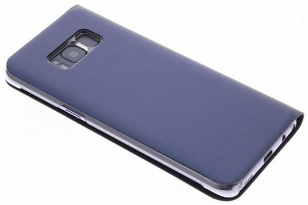 Grote foto luxe slim booktype hoes samsung galaxy s8 donkerblauw telecommunicatie mobieltjes