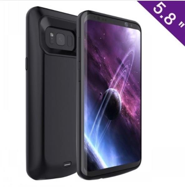 Grote foto samsung galaxy s8 plus externe batterij case powerbank hoesje 5500 mah solar black type c kabel telecommunicatie mobieltjes