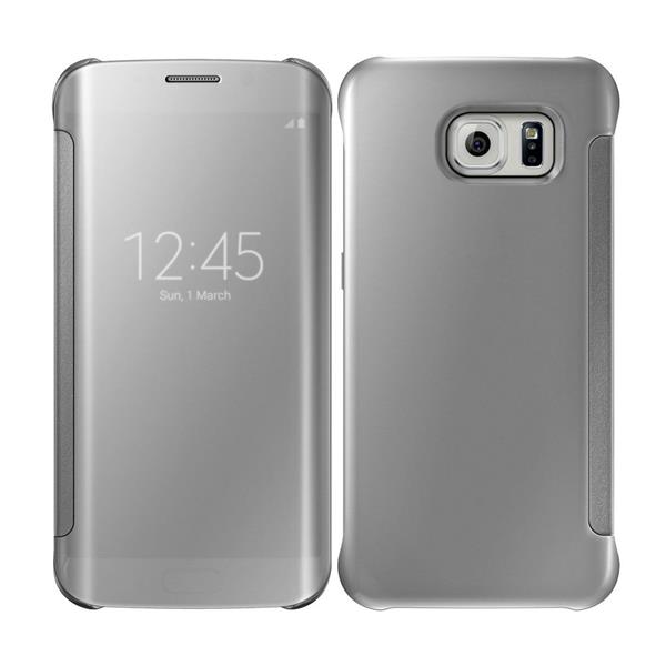 Grote foto s8 plus spiegel flip mirror cover zilver telecommunicatie mobieltjes