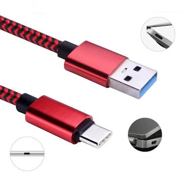 Grote foto reversible gecertificeerd 1 meter usb 3.1 type c extra sterk woven laad en datakabel rood telecommunicatie opladers en autoladers
