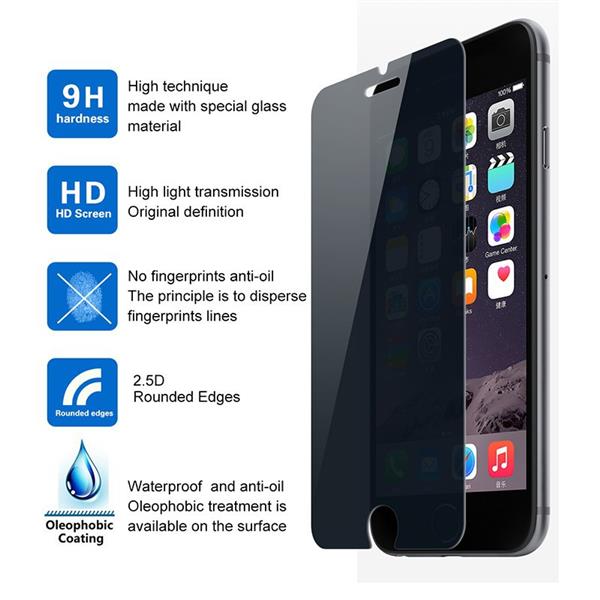 Grote foto anti spy privacy glazen screenprotector iphone 6s plus 6 plus echt glas telecommunicatie mobieltjes