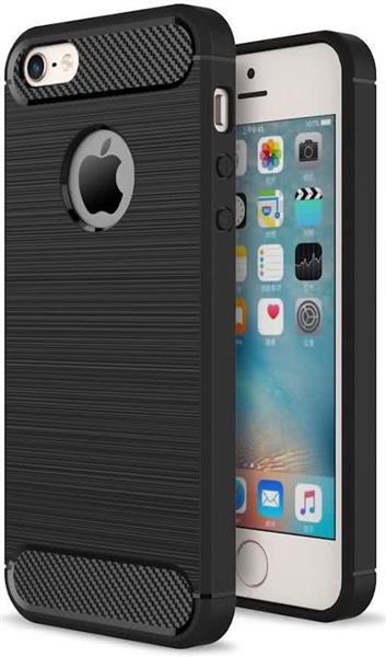 Grote foto iphone se 5s geborsteld tpu case ultimate drop proof siliconen case carbon fiber look telecommunicatie mobieltjes